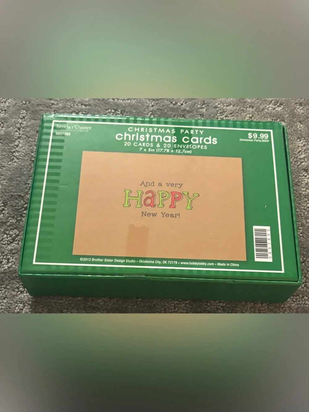 Merry Christmas Gift Box - Green and Red Holiday Cards